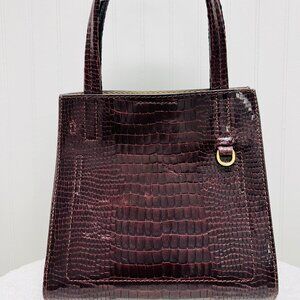 Banana Republic Burgundy Leather & Suede Mini Tote Bag Purse - NWT
